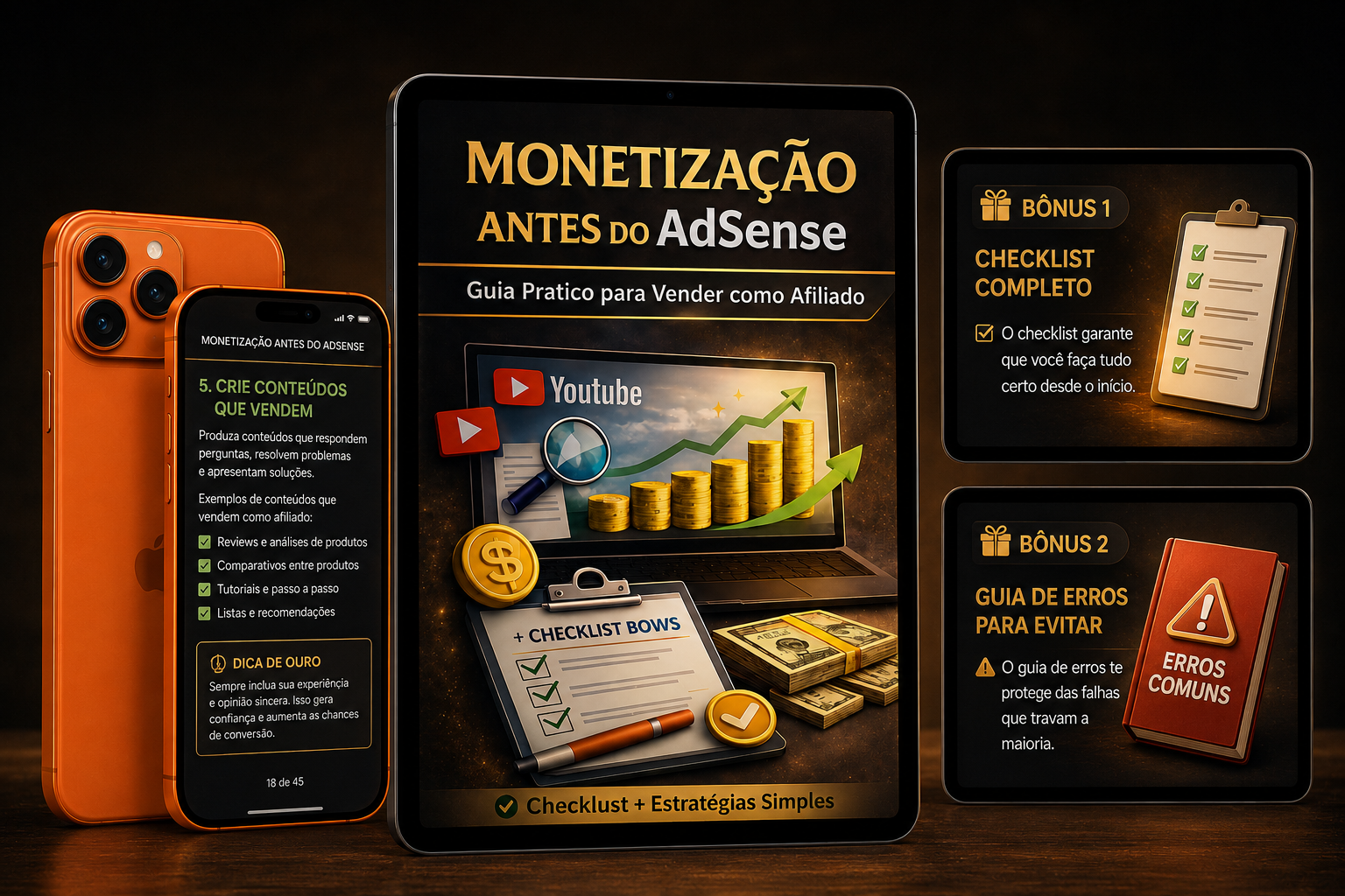 Mockup Monetização Antes do AdSense